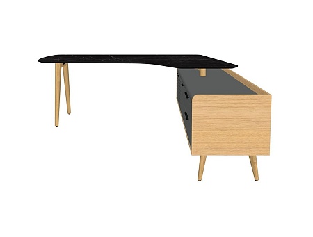 Стол рабочий интегральный с опорной тумбой Rem-209.1R+ Rem-34R