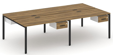 Рабочая станция двухсторонняя с подвесными тумбами на 4 места CN.DRS-131 B/W