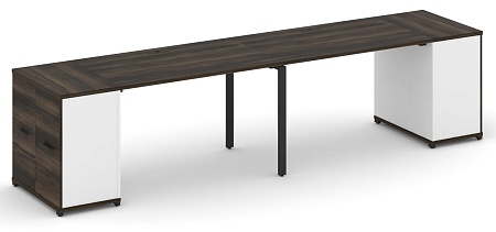 Рабочая станция с опорными распашными шкафами CN.ORS-218 B/W