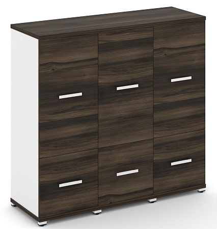 Шкаф три узкие секции, 3 ниши (3 фасада ЛДСП, 1 ниша + 3 фасада ЛДСП, 2 ниши) CN.STU-332 B/W