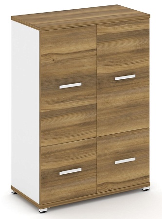 Шкаф две широкие секции, 3 ниши (2 фасада ЛДСП, 1 ниша + 2 фасада ЛДСП, 2 ниши) CN.STS-312 B/W