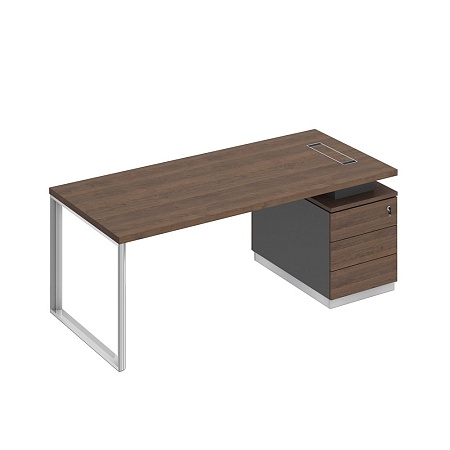 Стол руководителя на опорной тумбе правый БР 104R