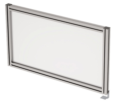 Барьер боковой в алюминевом профиле, вставка стекл...