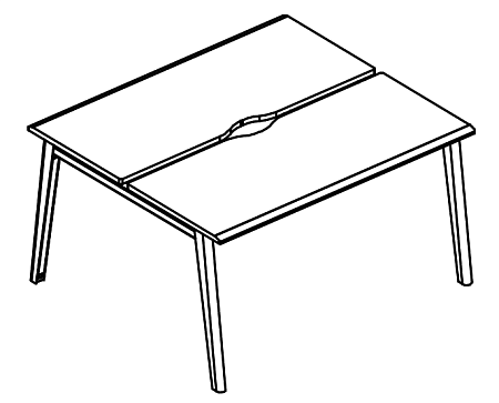 Рабочая станция на металлокаркасе МТ (1 скос) (2х120) МР Б1Б 170.02