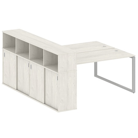 Рабочая станция на О-образном м/к с опорным шкафом-купе БО.РС-СШК-4.4