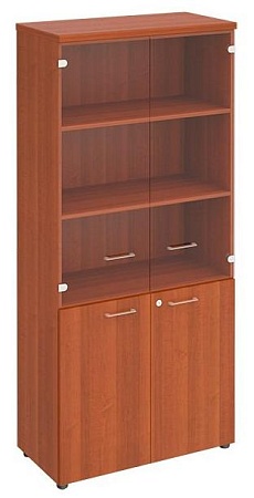 Шкаф для документов со стеклянными прозрачными дверьми ПТ 983