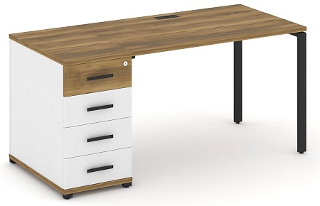 Стол рабочий с одной опорной тумбой CN.SP-402 B/W