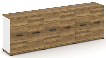 Шкаф три широкие секции, 2 ниши (6 фасадов ЛДСП, 2 ниши) CN.STS-233 B/W