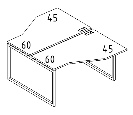 Рабочая станция со столами эргономичными  А4 Б4 187 БП