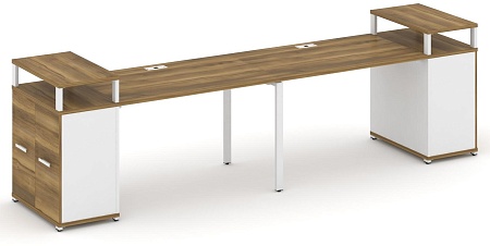 Рабочая станция с опорными распашными шкафами с верхними горизонтами CN.ORS-222 B/W