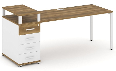 Стол рабочий с одной опорной тумбой CN.SP-412 B/W