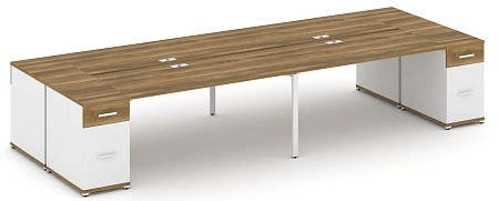 Рабочая станция на 4 места с двумя опорными тумбами CN.DRS-432 B/W