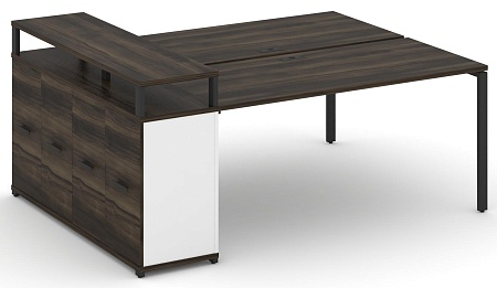 Рабочая станция с опорным распашным шкафом с верхним горизонтом CN.DRS-224 B/W