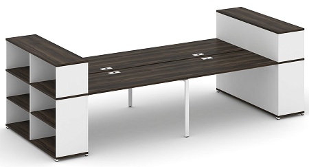 Рабочая станция с опорными стеллажами с надставкой низкой CN.DRS-255