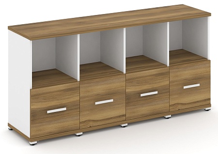 Шкаф четыре узкие секции, 2 ниши (4 фасада  ЛДСП, 1 ниша) CN.STU-241 B/W