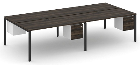 Рабочая станция двухсторонняя с подвесными тумбами на 4 места CN.DRS-136 B/W