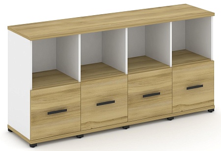 Шкаф четыре узкие секции, 2 ниши (4 фасада  ЛДСП, 1 ниша) CN.STU-241 B/W