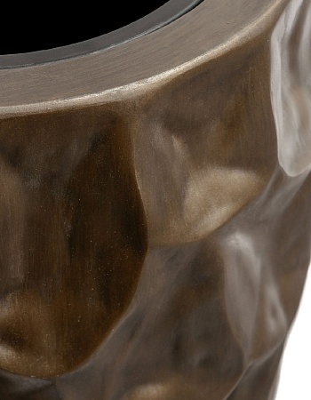 Кашпо TREEZ Effectory Metal Высокий округлый конус Design Crumple Чернёная бронза д-42, в-90 см 1/1