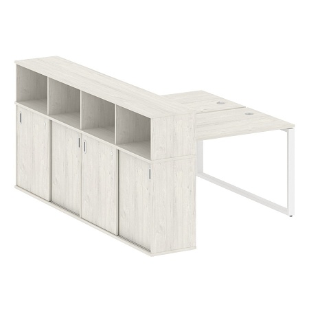 Рабочая станция на О-образном м/к с опорным шкафом-купе БО.РС-СШК-4.2