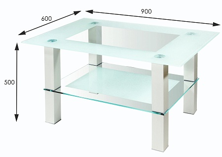 Журнальный столик Кристалл 2 (металлик/прозрачное)