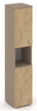Шкаф высокий узкий левый (2 низких фасада ЛДСП) ES.SU-1.5(L)