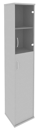 Шкаф высокий узкий правый (1 средняя дверь ЛДСП, 1 низкая дверь стекло) А.СУ-1.7 (R)