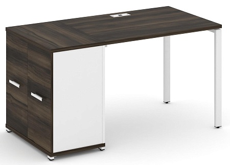 Стол рабочий с опорным распашным шкафом CN.SP-217 B/W