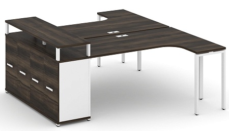 Рабочая станция с опорным распашным шкафом с верхним горизонтом CN.DSA-212 B/W