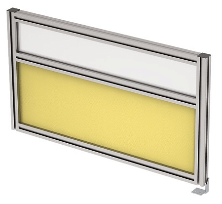 Барьер боковой в алюминевом профиле, вставка стекл...