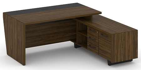 Стол руководителя с опорной тумбой, правый COR.SRT-18(R)