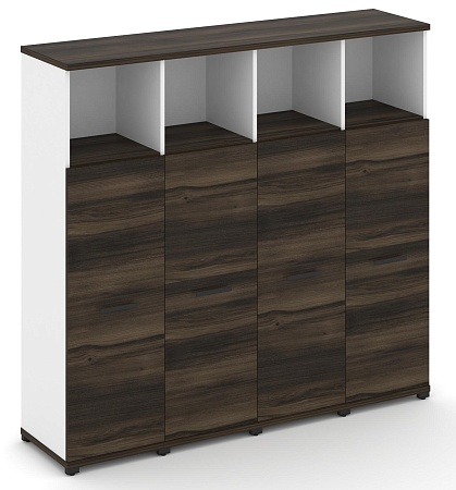 Шкаф четыре узкие секции, 4 ниши (4 фасада ЛДСП, 3 ниши) CN.STU-443 B/W