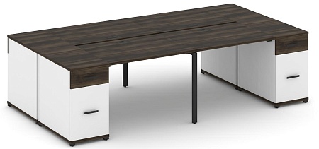 Рабочая станция на 4 места с двумя опорными тумбами CN.DRS-429 B/W