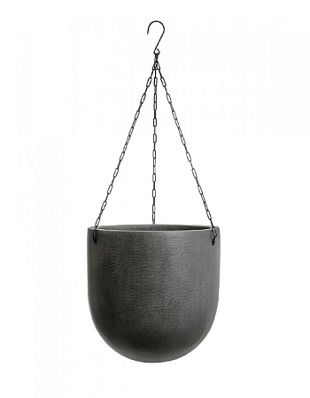 Кашпо TREEZ Effectory Beton Чаша большая подвесная Тёмно-серый бетон в-28 см, д-27 см 2/2