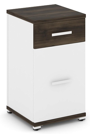 Тумба опорная/приставная 1 ящик + 1 распашной фасад. CN.TUO-005 B/W