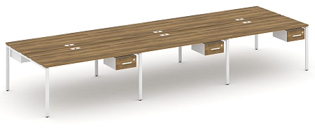 Рабочая станция двухсторонняя с подвесными тумбами на 6 мест CN.DRS-152 B/W