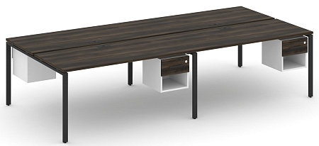 Рабочая станция двухсторонняя с подвесными тумбами на 4 места CN.DRS-140 B/W