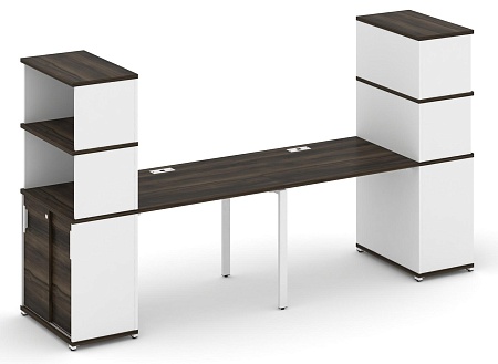Рабочая станция с опорными шкафом купе с надставкой высокой CN.ORS-241 B/W