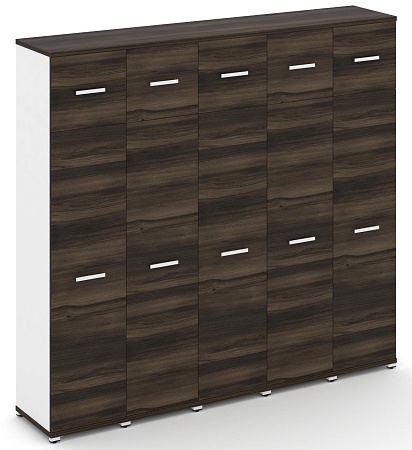 Шкаф пять узких секций, 5 ниш (5 фасадов ЛДСП, 4 ниши + 5 фасадов ЛДСП, 1 ниша) CN.STU-557  B/W