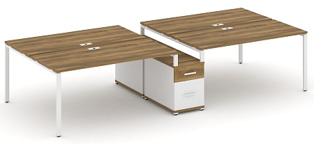 Рабочая станция на 4 места с двухсторонней опорной тумбой CN.DRS-316 B/W