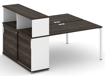 Рабочая станция с опорным шкафом купе с надставкой низкой CN.DRS-239 B/W