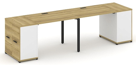 Рабочая станция с опорными распашными шкафами CN.ORS-217 B/W