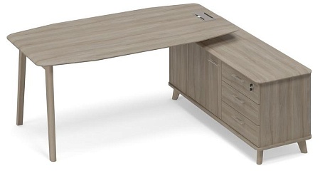 Стол правый на тумбе тип 2 WOOD для руководителя ТМ В2 110