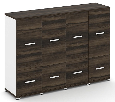 Шкаф четыре узкие секции, 3 ниши (4 фасада ЛДСП, 1 ниша + 4 ЛДСП, 2 ниши) CN.STU-342 B/W