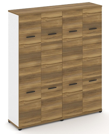 Шкаф две широкие секции, 5 ниш (4 фасада ЛДСП, 3 ниши + 4 фасада ЛДСП, 2 ниши) CN.STS-525 B/W