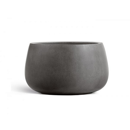 Кашпо TREEZ Effectory Beton Низкая Design-чаша Тёмно-серый бетон в-30 см, д-49 см