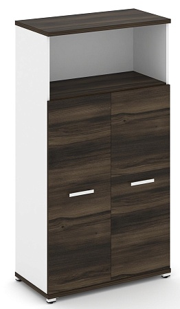 Шкаф две широкие секции, 4 ниши (2 фасада ЛДСП, 3 ниши ) CN.STS-413 B/W