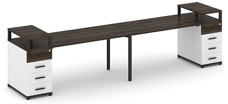 Рабочая станция на 2 места с двумя опорными тумбами CN.ORS-427 B/W