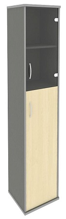 Шкаф высокий узкий правый (1 средняя дверь ЛДСП, 1 низкая дверь стекло) А.СУ-1.7 (R)