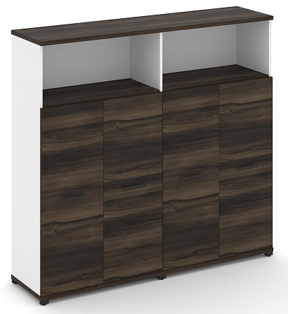 Шкаф две широкие секции, 4 ниши (4 фасада ЛДСП, 3 ниши ) CN.STS-423 B/W