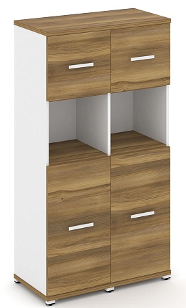 Шкаф две узкие секции, 4 ниши (2 фасада ЛДСП, 2 ниши + фасад ЛДСП, 1 ниша) CN.STU-425  B/W